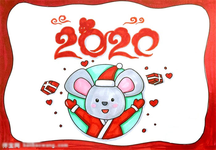 怎么画喜迎2020的手抄报-图4