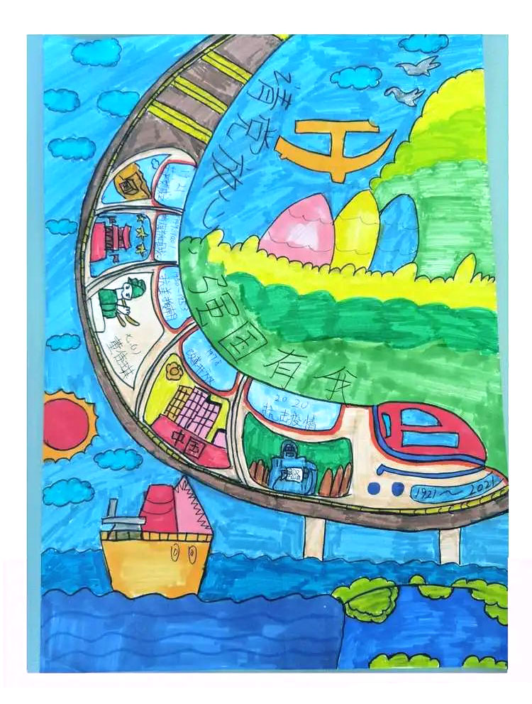 小学生国庆节创意儿童画-图3