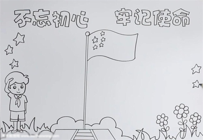 不忘初心牢记使命主题手抄报图片-图2