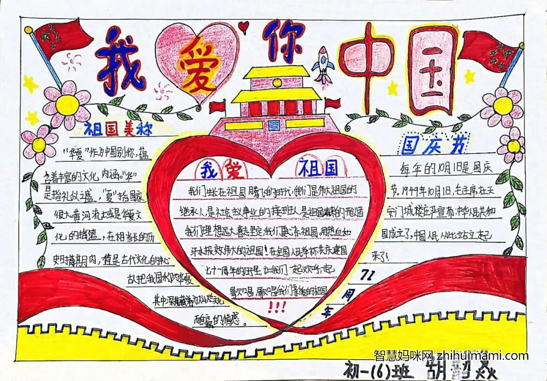 感恩祖国喜迎国庆手抄报绘画-图4