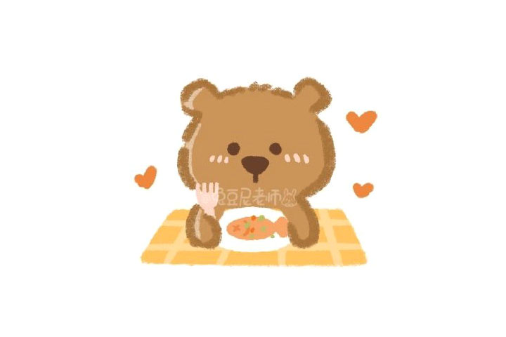 干饭小熊怎么画