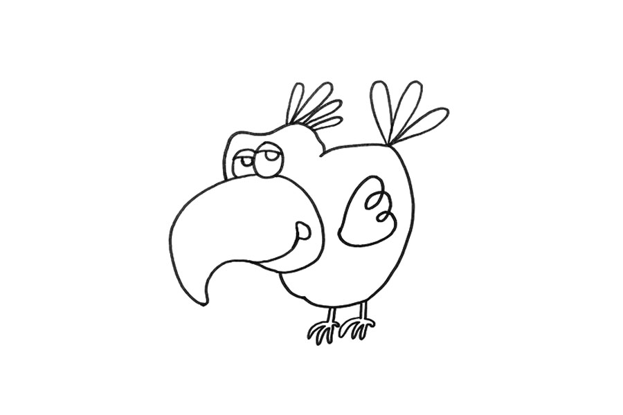 卡通乌鸦怎么画-图3