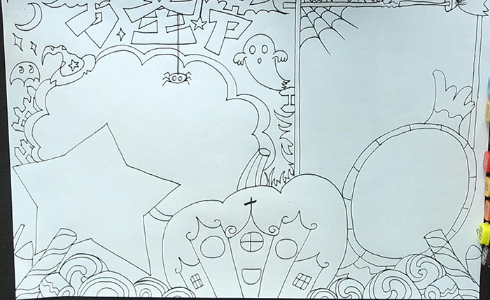 万圣节手抄报绘画教程-图4