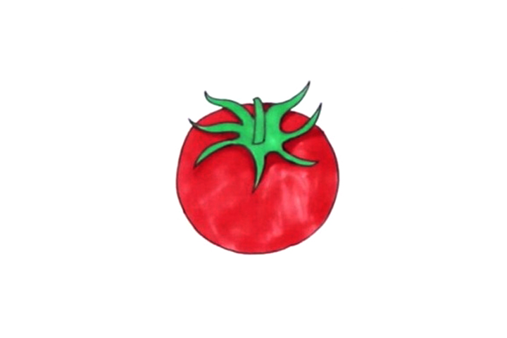 简单的西红柿怎么画
