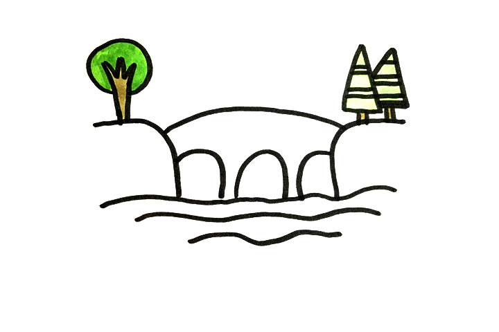 拱桥风景怎么画-图4