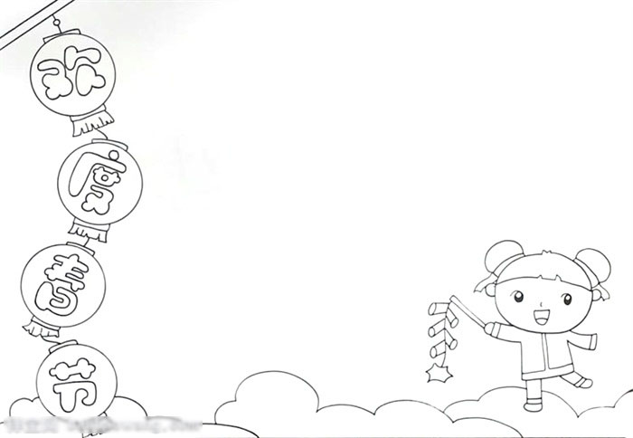 怎么画关于过年的手抄报-图1