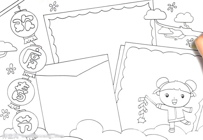 怎么画关于过年的手抄报-图2