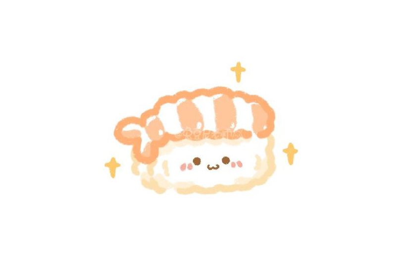 甜虾寿司怎么画
