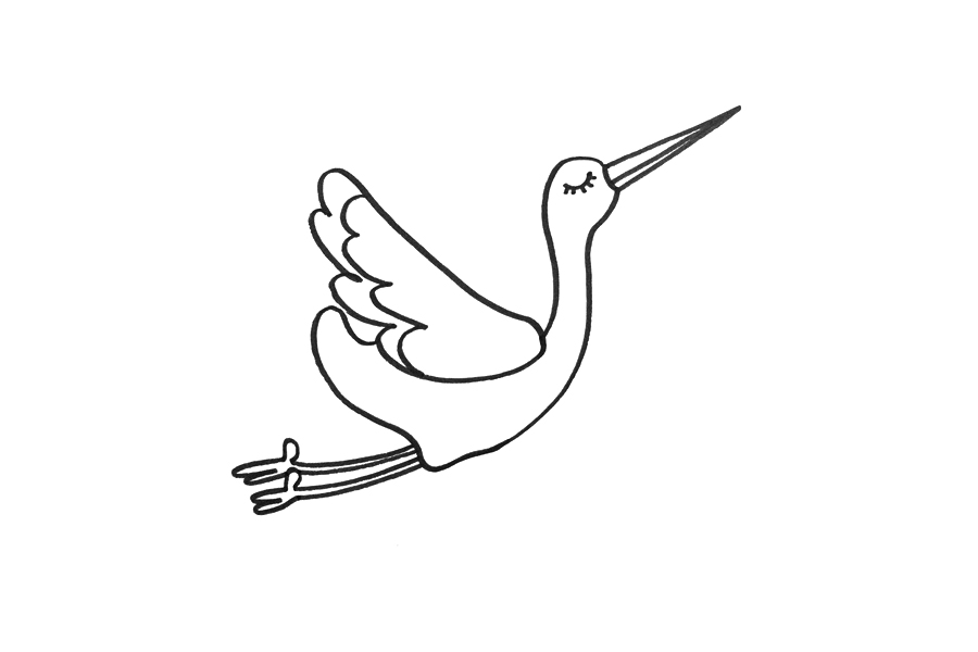 可爱的仙鹤怎么画-图3