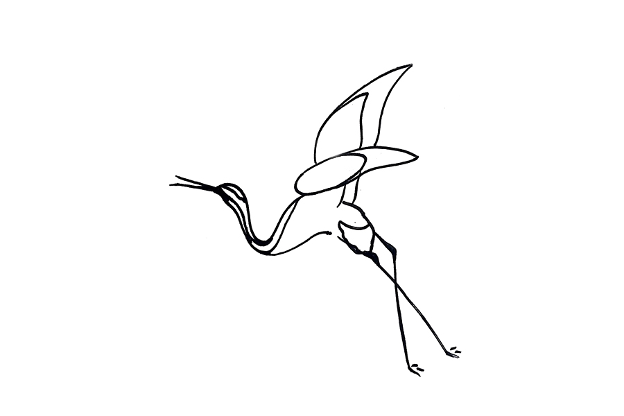 简单的仙鹤怎么画-图3