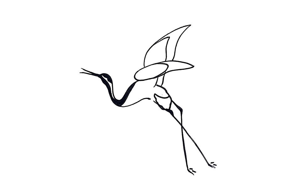 简单的仙鹤怎么画-图4