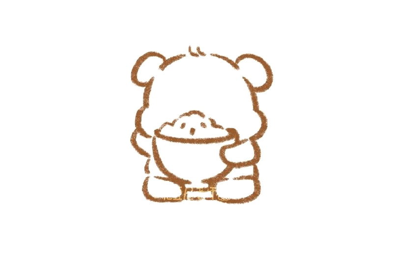 可爱小熊干饭怎么画-图2