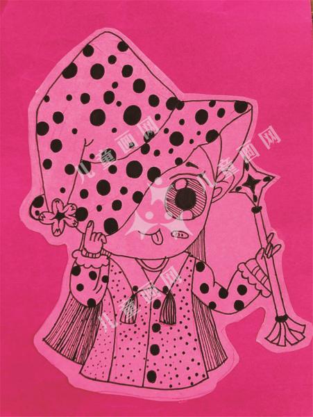 调皮小魔女创意人物画