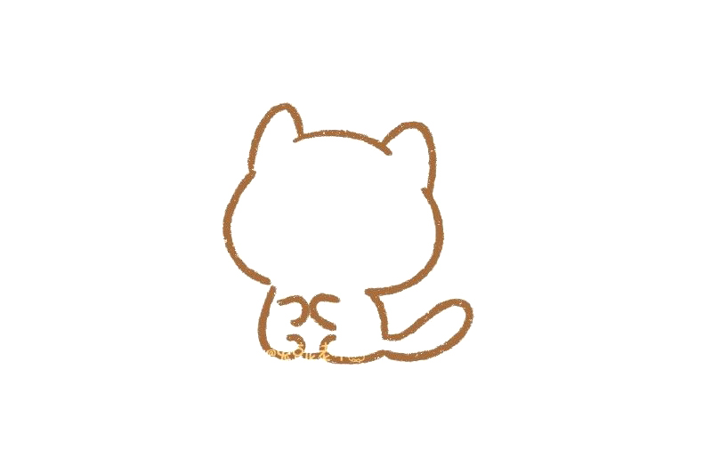 赏樱小猫咪怎么画-图1