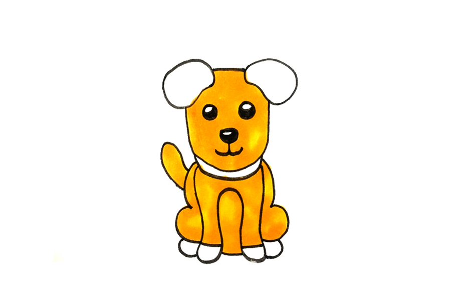 学画简单的小狗简笔画-图4