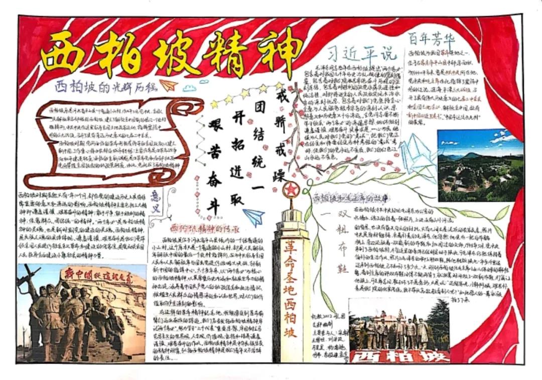 步骤7：西柏坡精神手抄报