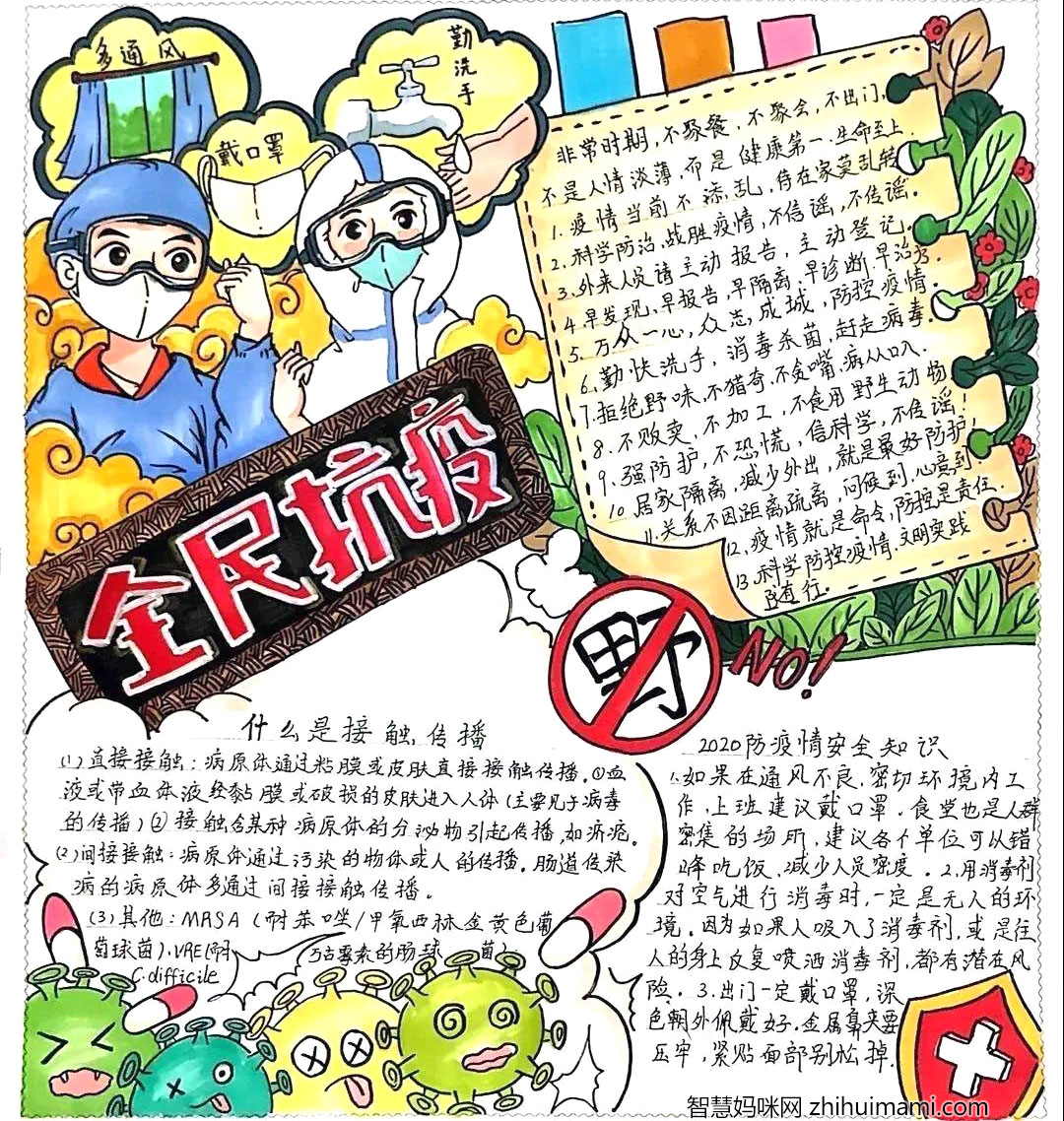 全民抗疫手抄报绘画一等奖-图3