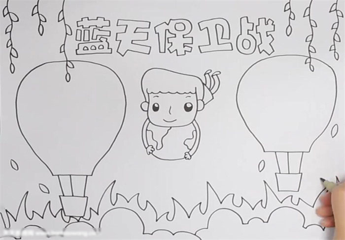 蓝天保卫战宣传手抄报简单好画-图2