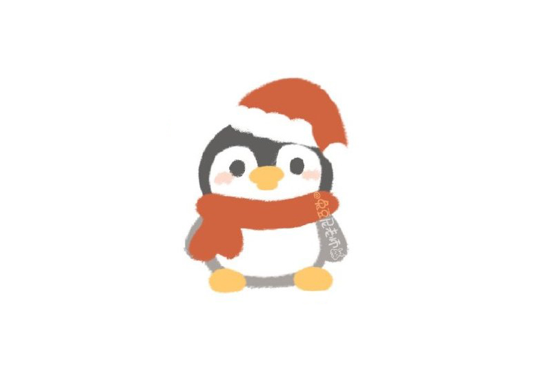 圣诞节简笔画大全 圣诞小企鹅怎么画-图3