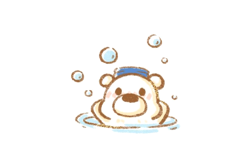 泡澡的小熊怎么画