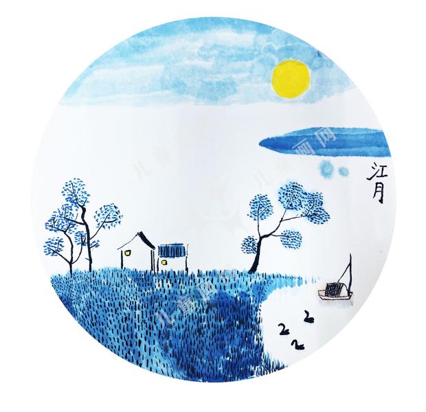 中秋创意风景画-江月