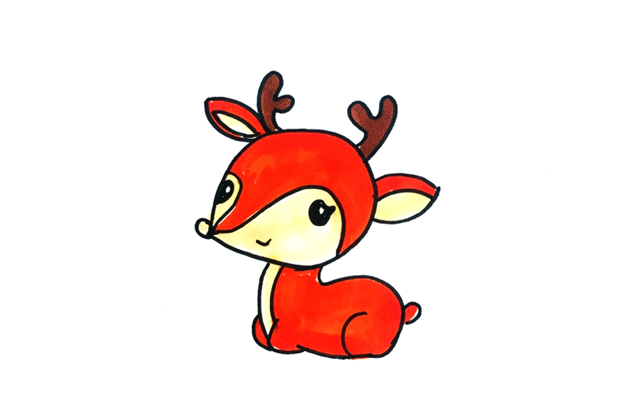 简单可爱的小鹿怎么画