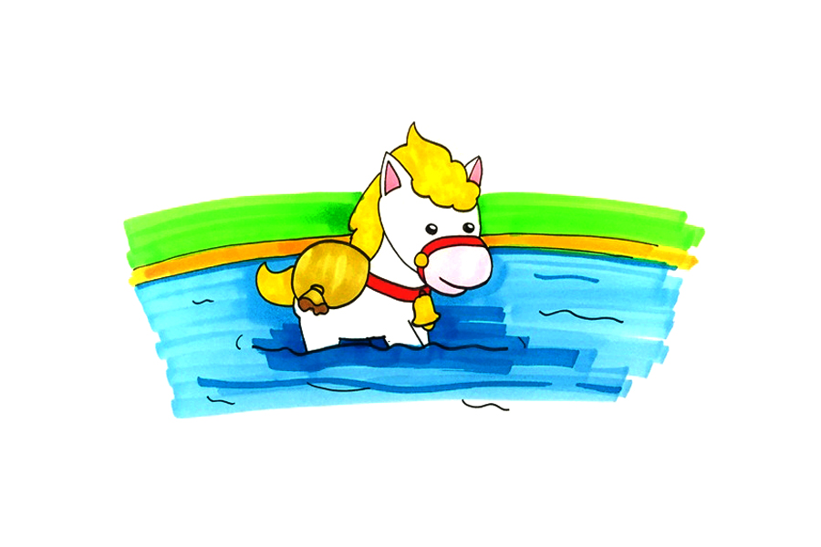 小马过河怎么画