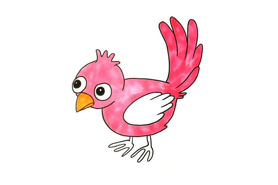 呆萌小红鸟怎么画-图4