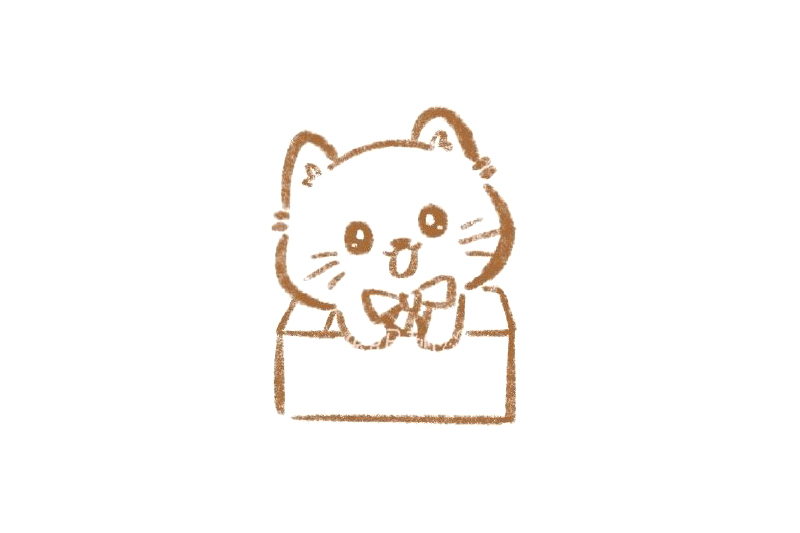 可爱礼物小猫咪简笔画画法步骤-图2