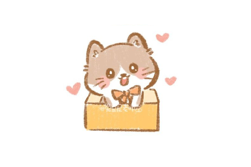 可爱礼物小猫咪简笔画画法步骤