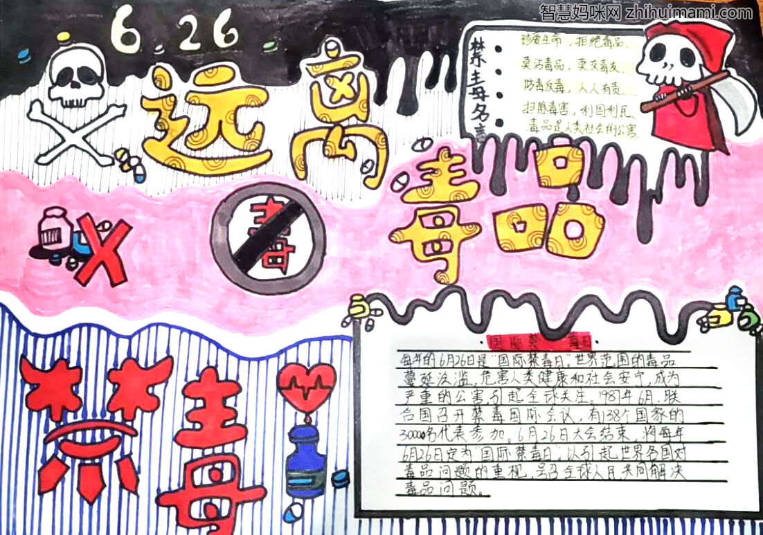 远离毒品手抄报版面设计图-图2