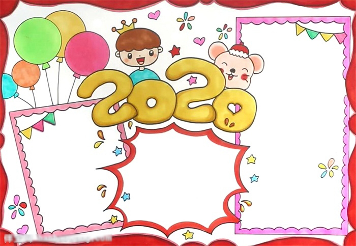 关于2020年鼠年的手抄报怎么画-图4