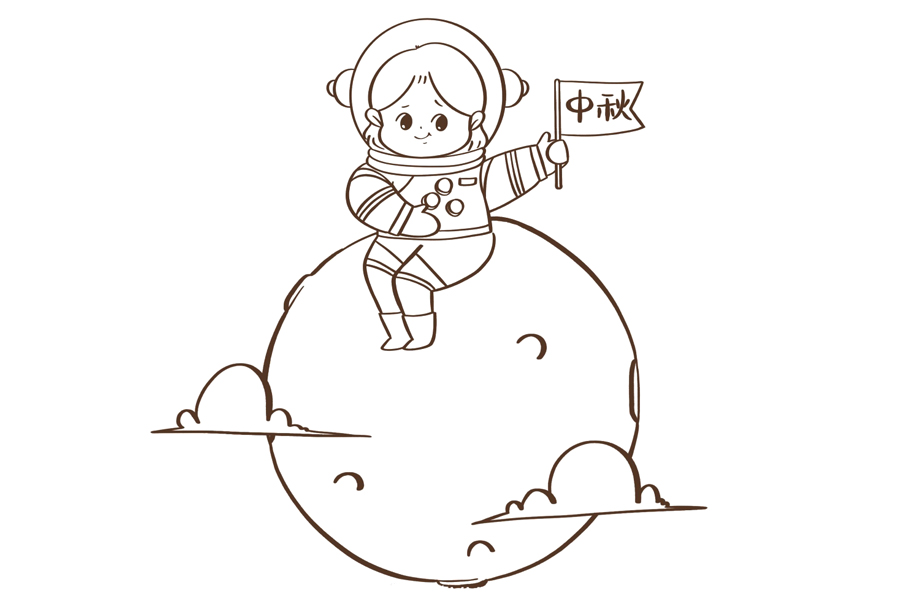 创意中秋节简笔画画法-图6
