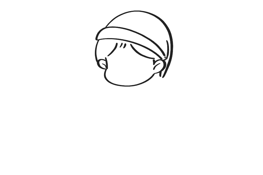 可爱晚安小男孩简笔画-图2