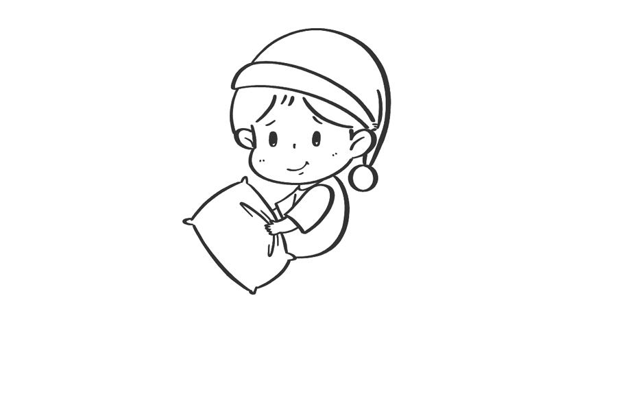 可爱晚安小男孩简笔画-图5