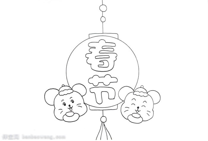 怎么画鼠年新年的手抄报-图1