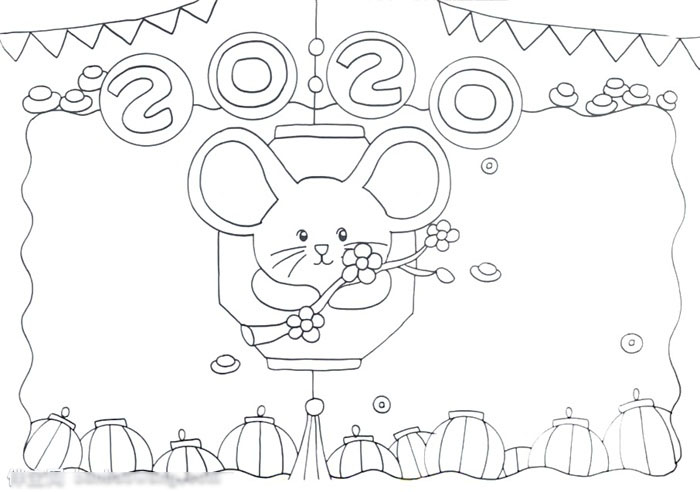 小学五年级2020鼠年手抄报教程-图2