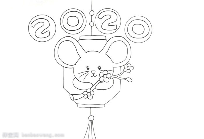 小学五年级2020鼠年手抄报教程-图1