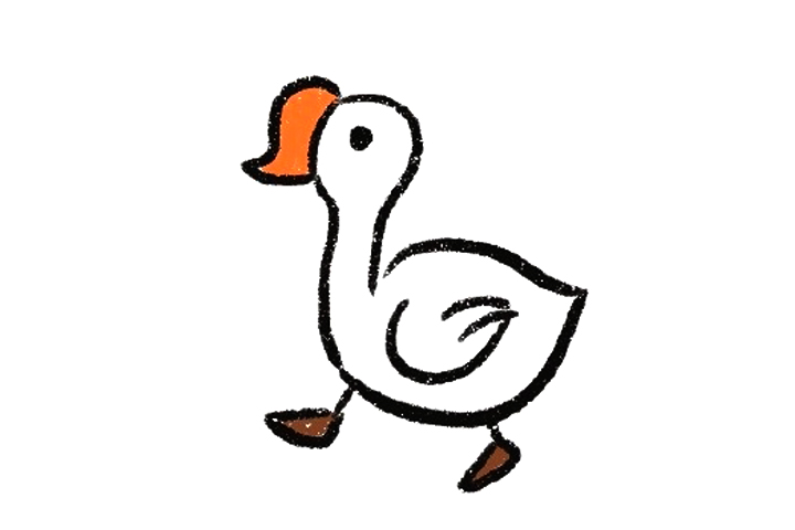 可爱大白鹅怎么画