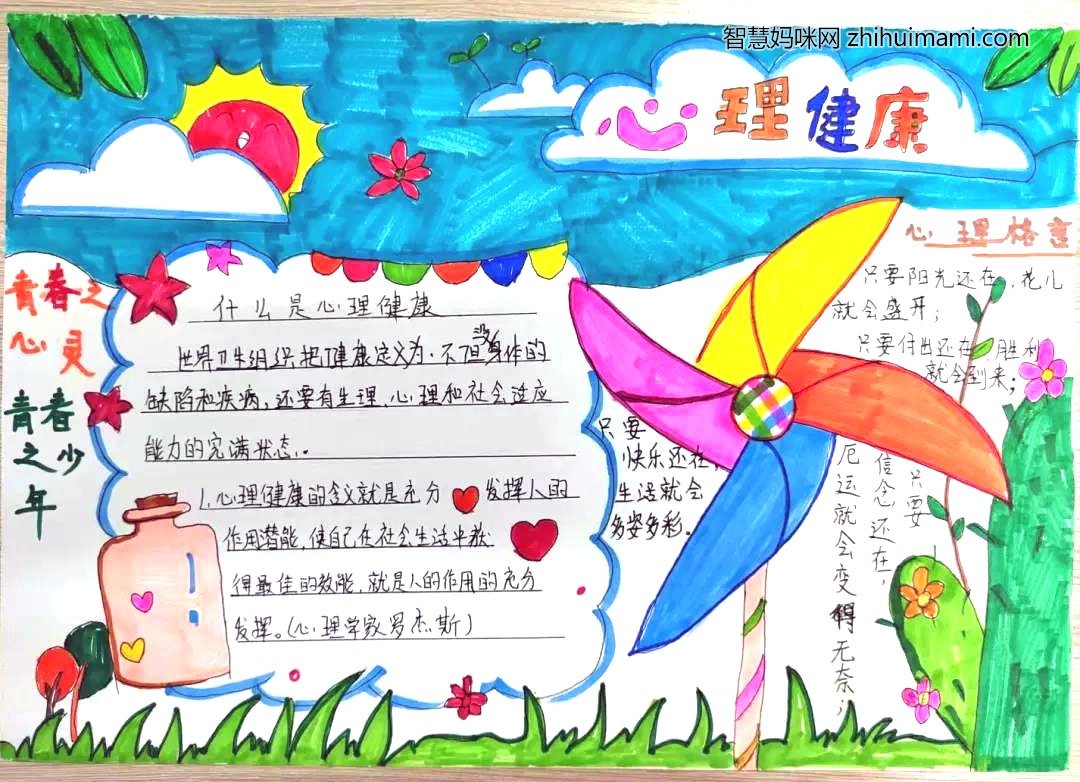 世界精神卫生日手抄报绘画-图3