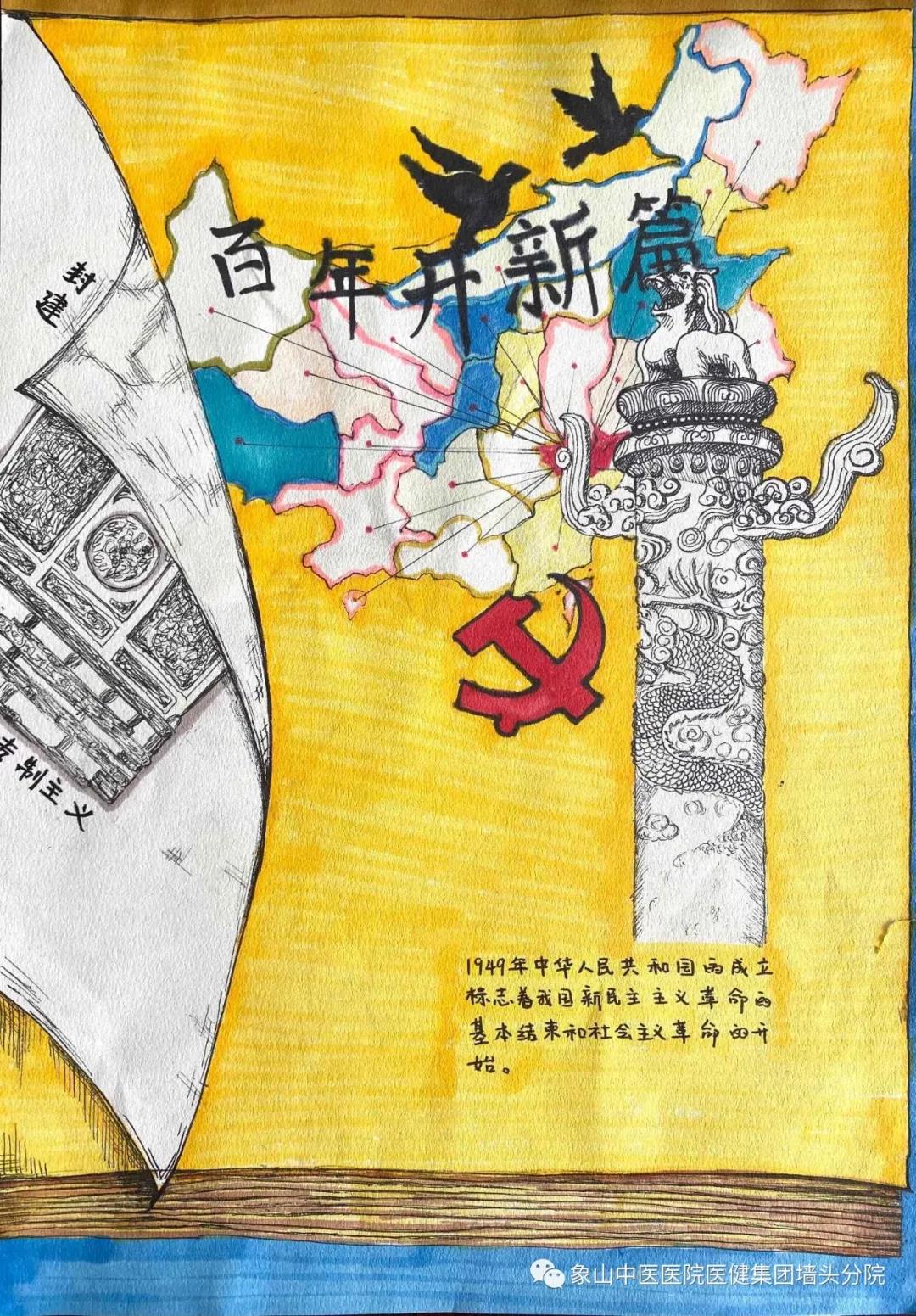 百年喜庆儿童创意画-图5