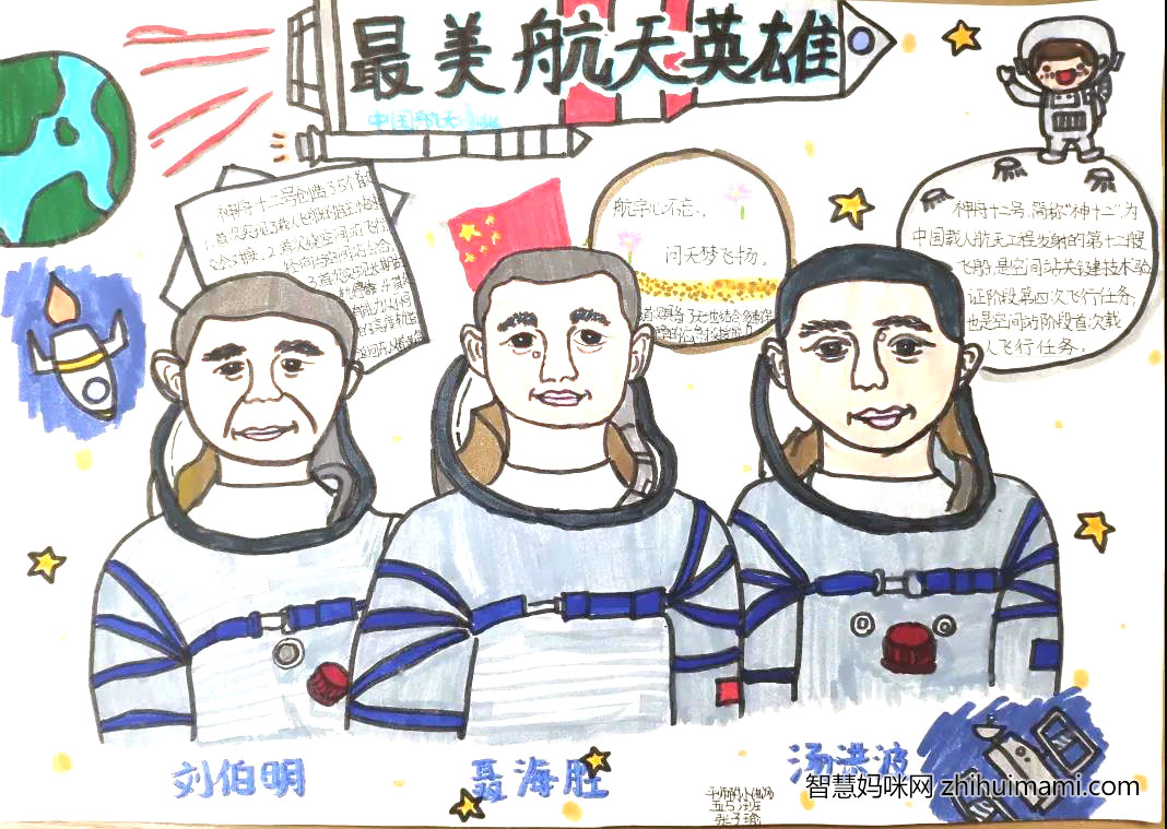 我心目中的航天英雄手抄报-图2