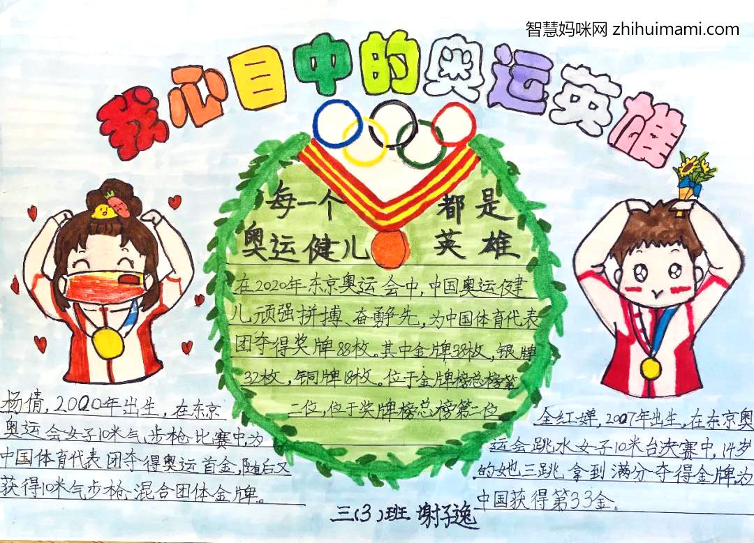 我心目中的奥运英雄手抄报-图2