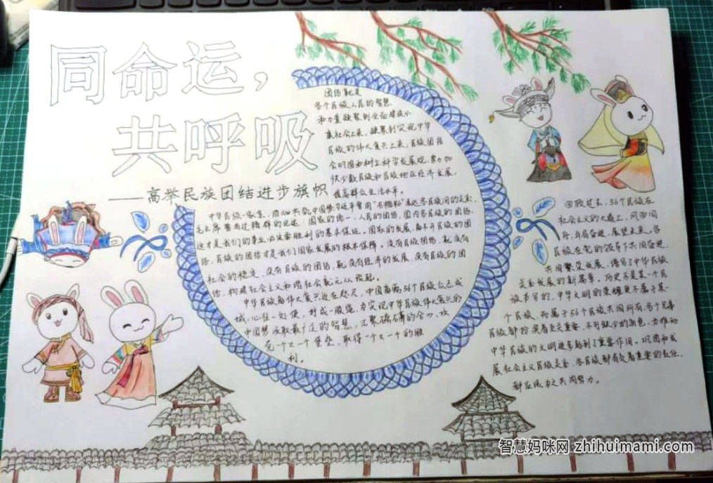 简单好画的团结一家亲手抄报-图2