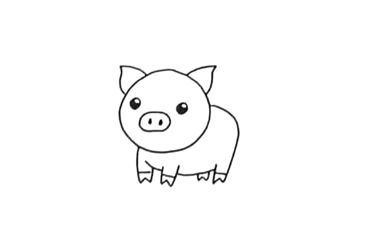 如何画可爱小猪简笔画-图4