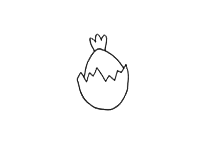 调皮破壳小鸡简笔画-图3