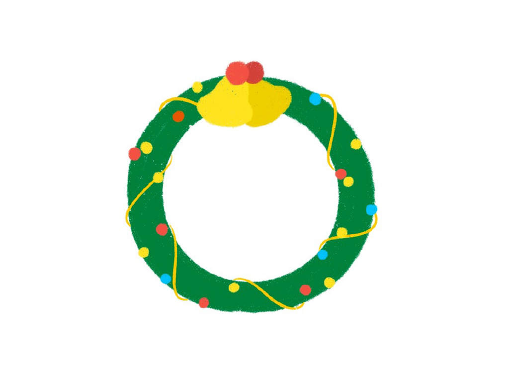 如何画漂亮的圣诞花环简笔画-图3