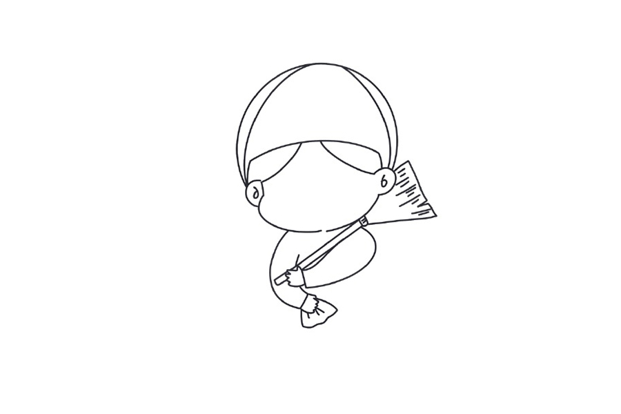 如何画大扫除简笔画-图6