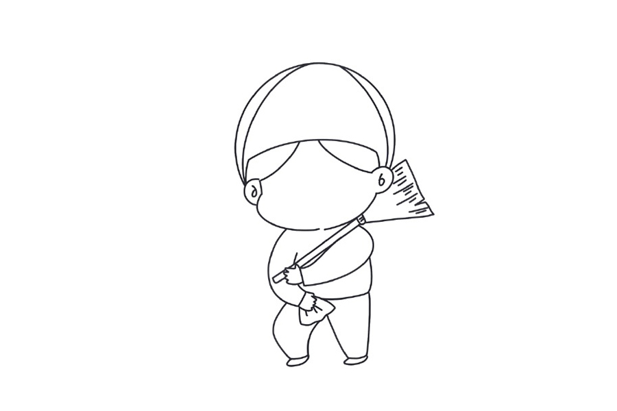 如何画大扫除简笔画-图7