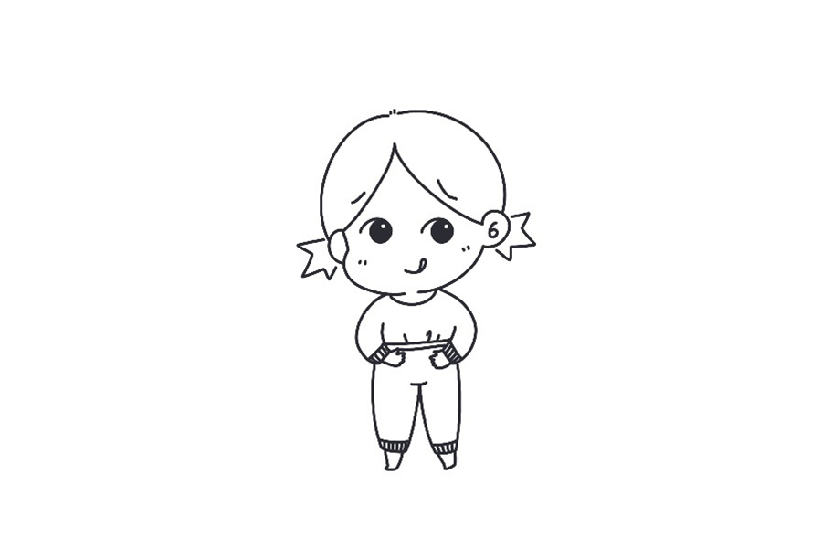 天冷了该穿秋衣秋裤了 小女孩简笔画-图7